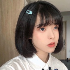 Wig for Women, Summer Style, Younger-Looking Air Bangs, Round-Face Friendly Bob Cut, Short Straight Hair—Realistic Full-Head Cosplay Option