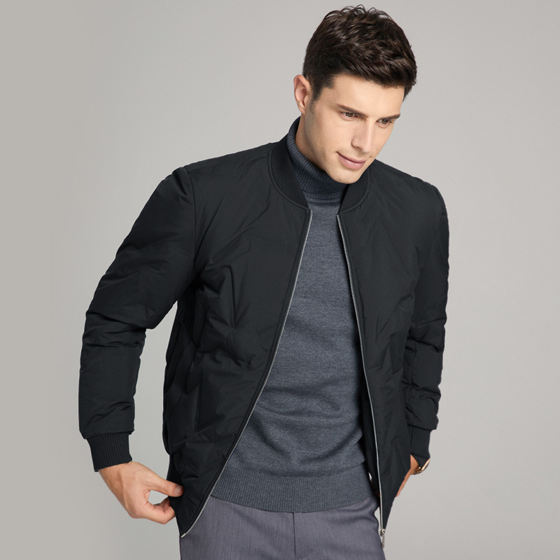 Solid quality high winter thickened warm baseball collar down jacket men's clothing_voghion.com