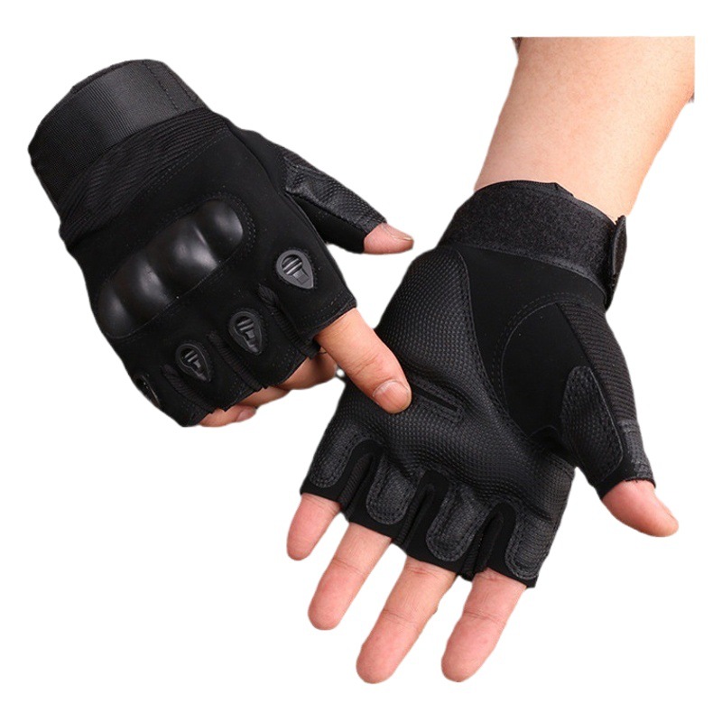 Táctica guantes de medio dedo al aire libre hombres y mujeres montando deportes antideslizante fitness microfibra campo ejército fans CS guantes