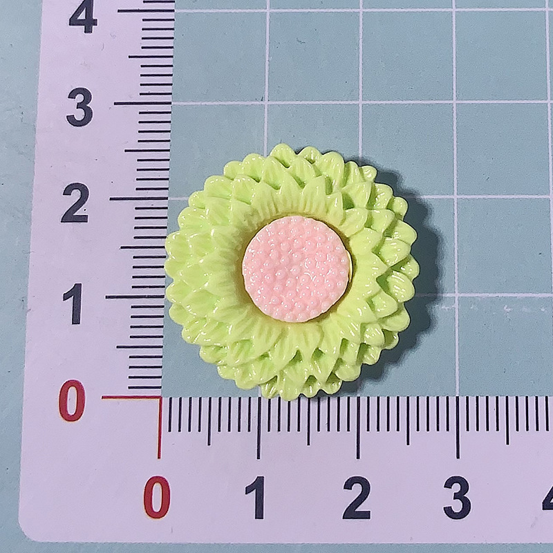 Nuevo colorido girasol flor diy accesorios de resina crema pegamento para el cabello clips para el cabello accesorios hechos a mano botones de zapatos broches