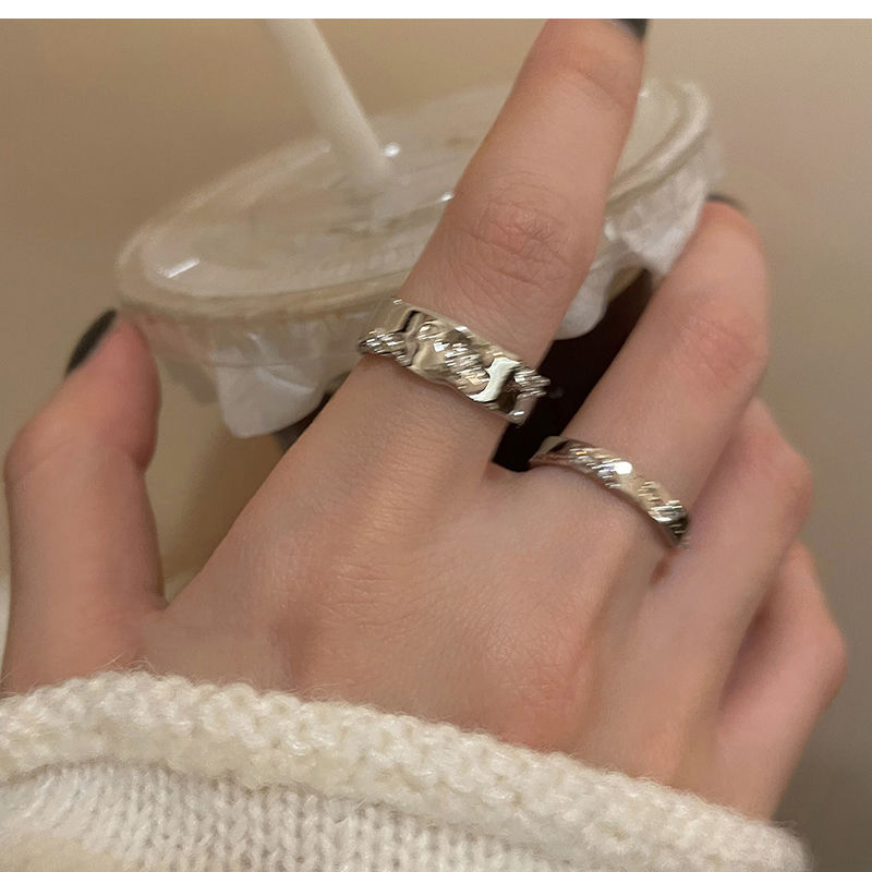 Minimalist Silver Zircon Open Ring For Women Designer Couple Ring_voghion.com