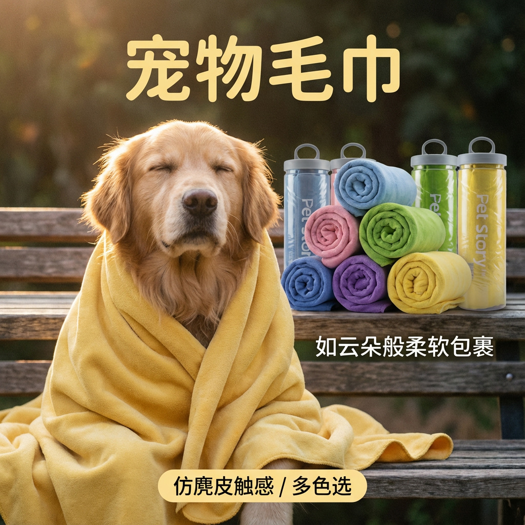 애완동물 수건, 애완동물 가게, 가정용, 휴대용, 애완동물 청소 및 미용 도구, 고양이와 개 모두 사용 가능한 흡수성 애완동물 목욕 수건