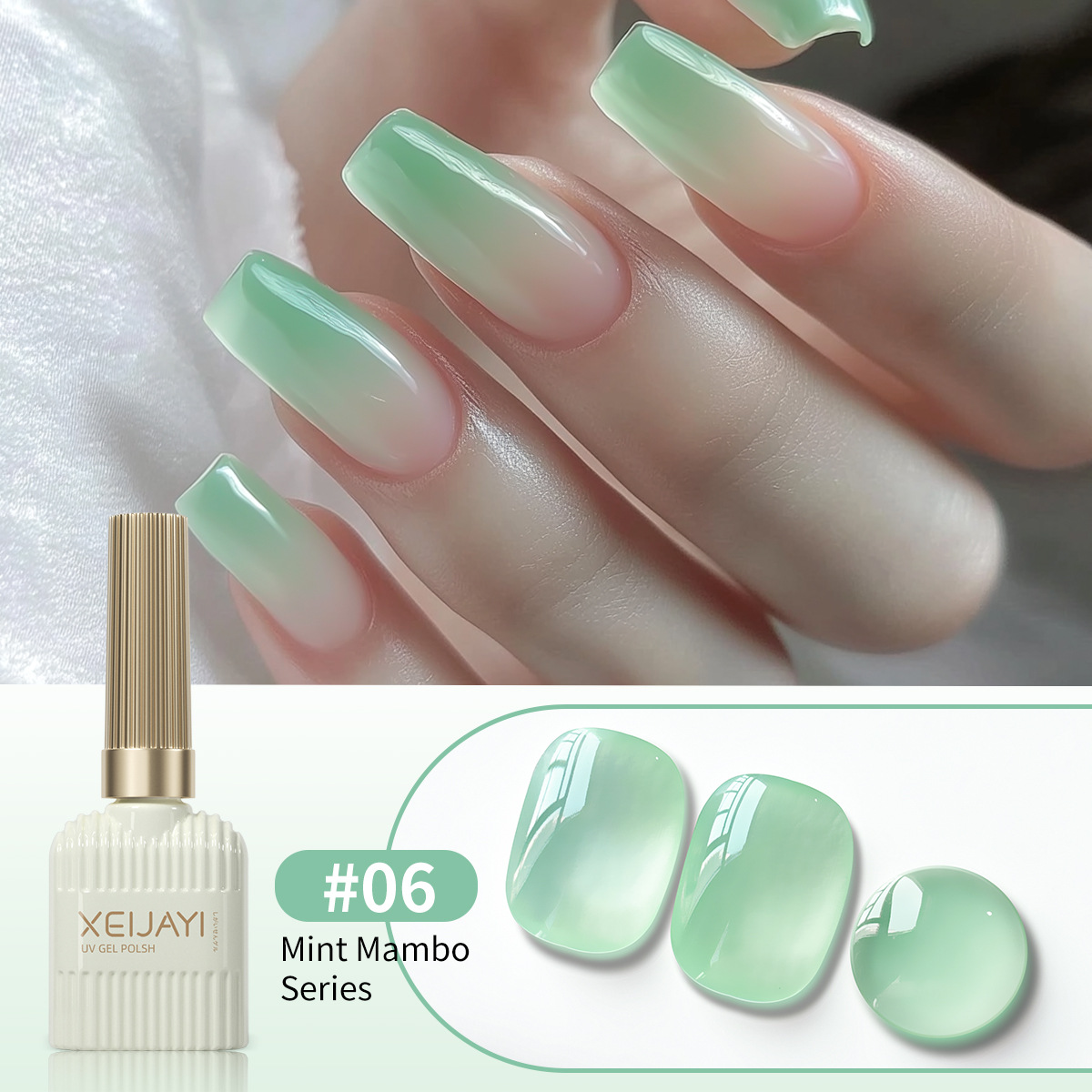 2025 nuevo helado verde cremoso azul verde esmalte de uñas verde menta serie Mambo especial para tienda de uñas