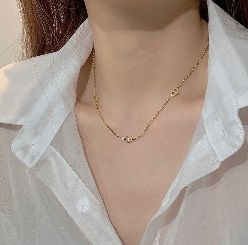 Solid Color Pattern 925 Sterling Silver Plating Solid Color Necklace