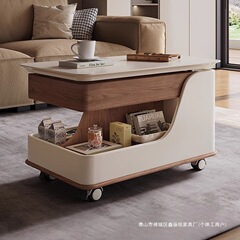 茶のいくつかの小さいタイプの移動可能なソファーの辺のいくつかの小さい手押し車の岩板の多機能は木のアイデアの客間の家庭を昇降します。