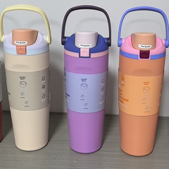 跨境新品Owala同款手提双饮吸管杯大容量弹跳保温杯不锈钢保温杯