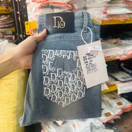 2025新款男牛仔裤秋季新款潮牌时尚修身牛仔裤男宽松显瘦直筒长裤