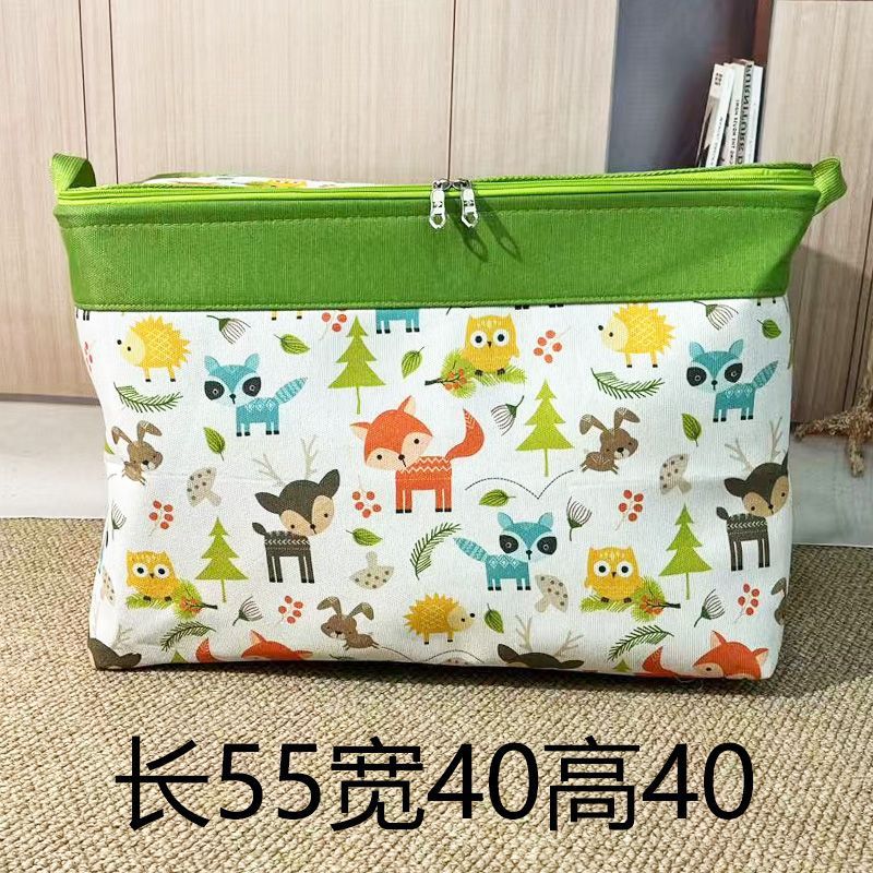 Clothing trunk double zipper with steel ring thickened canvas…