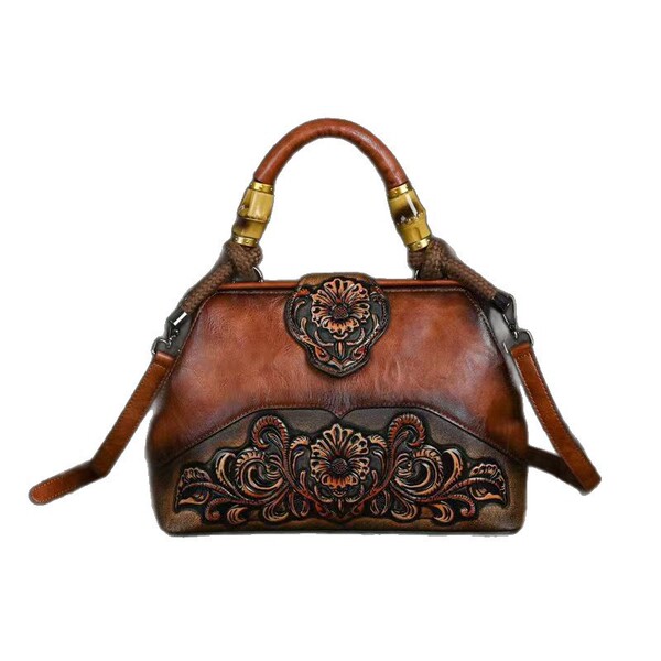 Retro capacious ethnic one-shoulder bag
