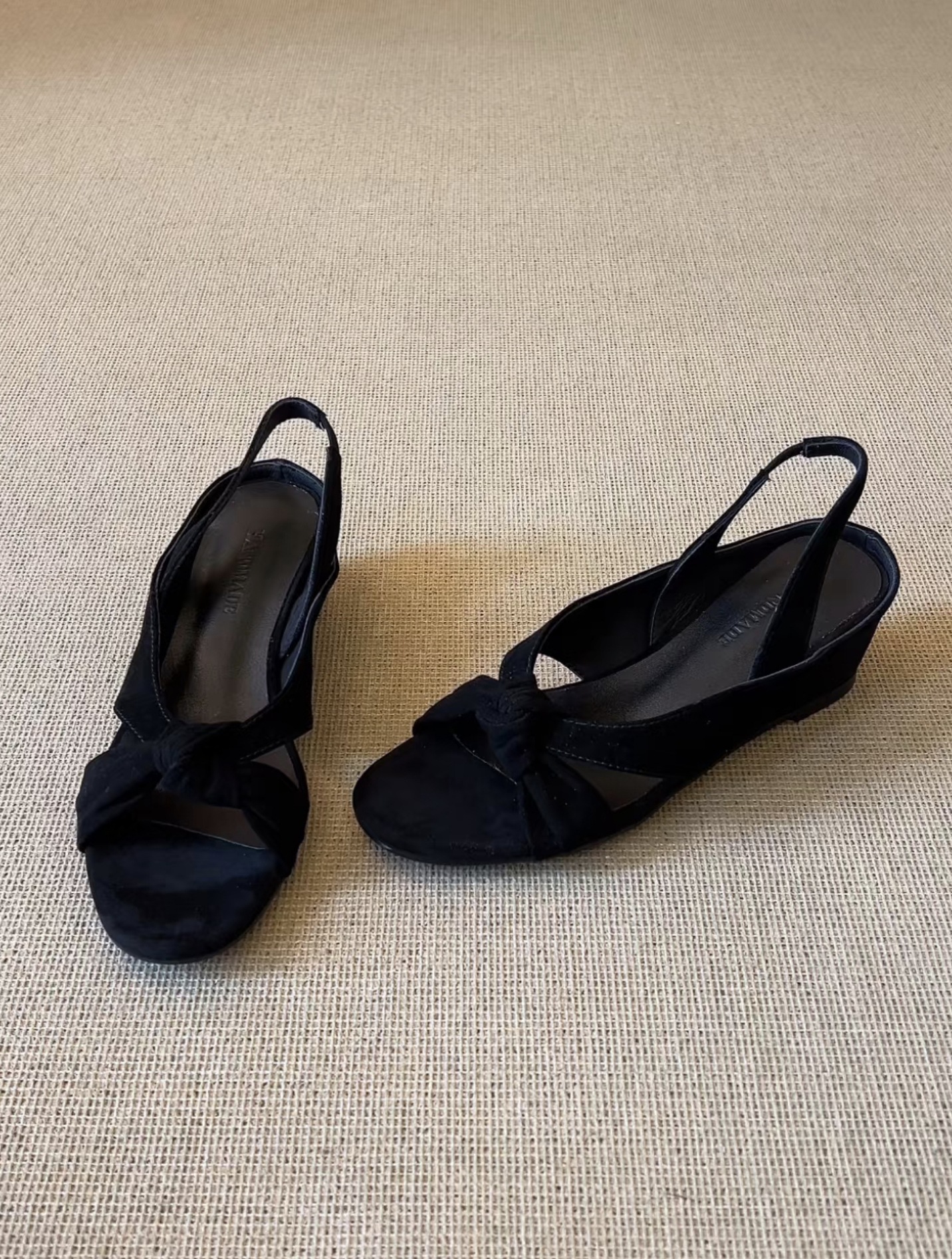 Sandal cao gót nữ hở mũi quai chéo buộc dây, gót 3.5 cm — đen chi tiết 11