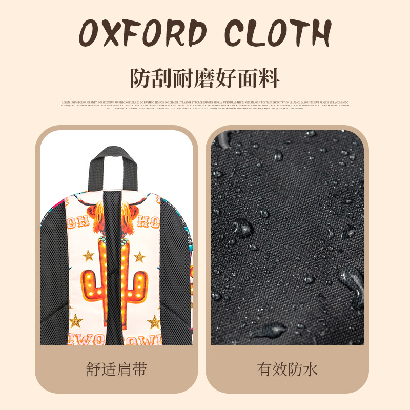 Mochila de punto transfronterizo, mochila escolar impresa para estudiantes, mochila de gran capacidad de ocio de todo fósforo, logotipo de equipaje personalizado image 4