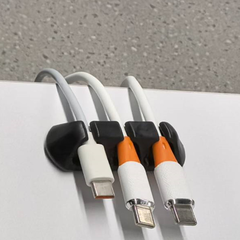 电线数据线收纳扣防缠绕桌面软胶理线器耳机绕线器汽车夹线器线扣