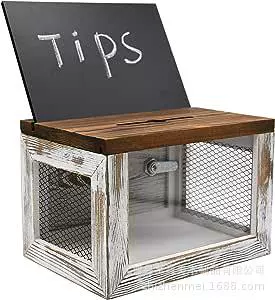 Деревянные Запираемые предложение коробка с акриловой панели сетки дизайн голосования пожертвование сбора коробка съемный доске