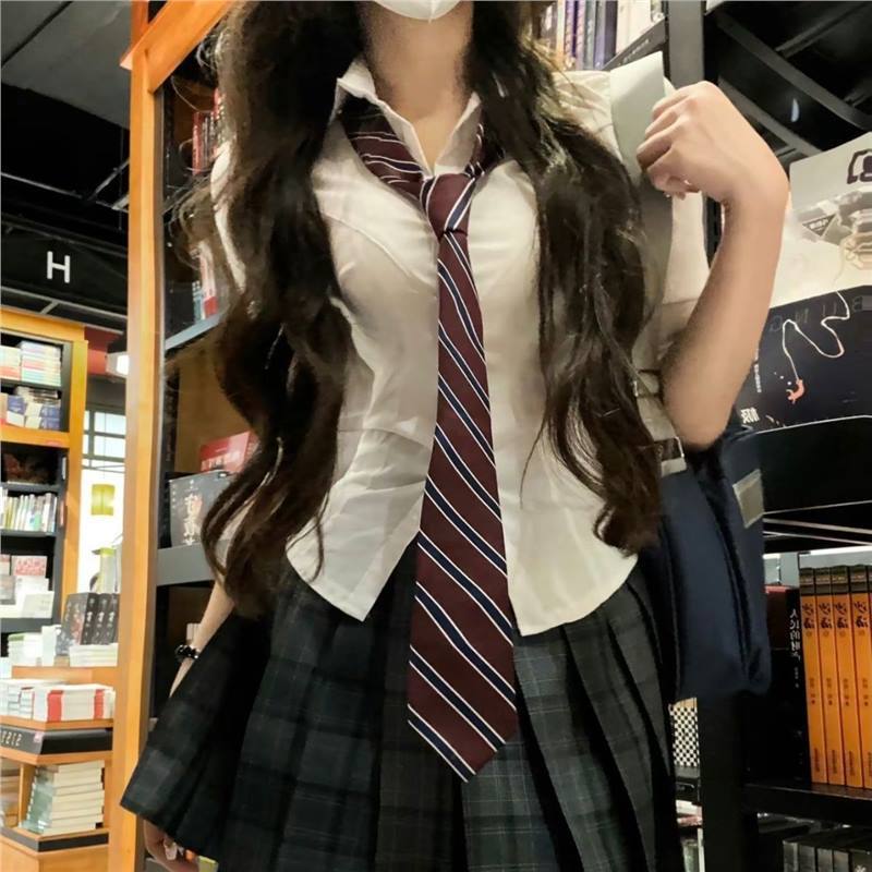 JK Uniform Waist Shirt Women's Long Sleeve Spring and Autumn American Spice Girls Pure Desire College Style White Outer Wear JK Shirt suit