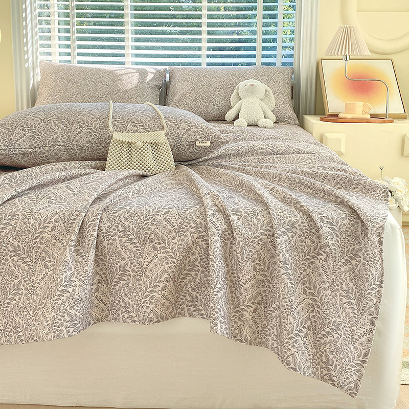 Nueva clase A algodón floral viejo y grueso sábana gruesa de una sola pieza de algodón puro 100 ropa de cama individual de dormitorio de primavera y verano de tres piezas