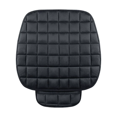 Car Seat Cushion Winter Plush Warm Winter Seat Cushion Main and Passenger Short Plush Rear Universal Single Piece Three-Piece Set (Seat cushion, seat cover) - black-square-mat-universal
