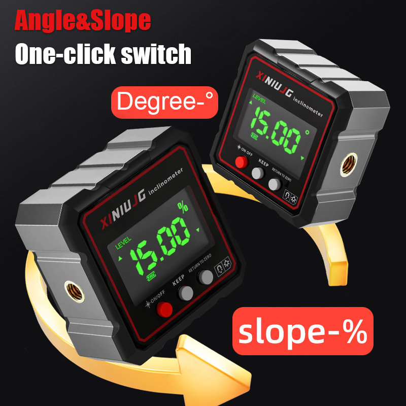 跨境高精度数显激光仪带水平仪水平角度倾角电子测量斜率工具坡度