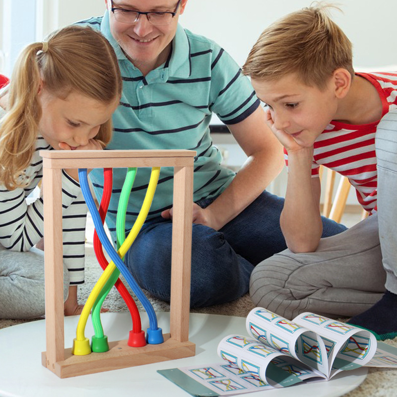 Inteligencia de madera unrope juego de educación temprana de los niños entrenamiento de pensamiento lógico material didáctico juguetes educativos entre padres e hijos