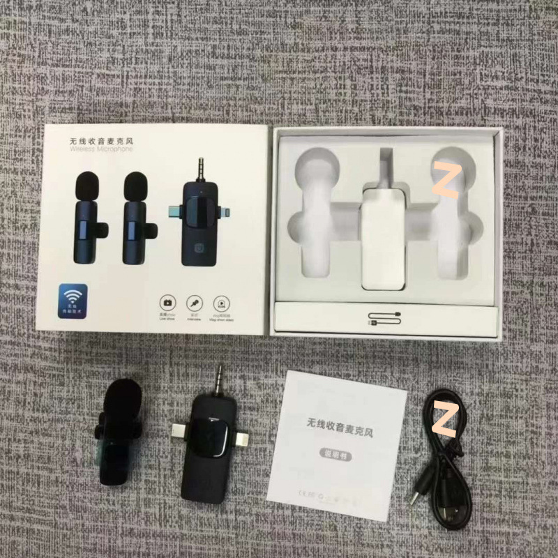 クロスボーダーワイヤレスラベリアマイク k8 k9 1 対 2 携帯電話マイク屋外ビデオライブ録音ワイヤレスマイク|undefined