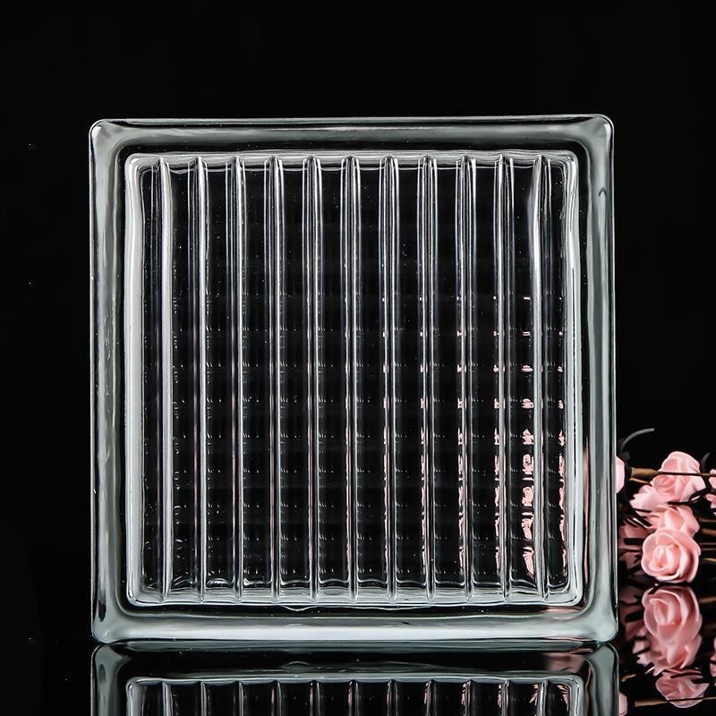 Ladrillos huecos, ladrillos de burbujas termofusibles, ladrillos de cristal esmerilado, ladrillos de vidrio, bloques de pared divisoria exterior cuadrados transparentes para entrada