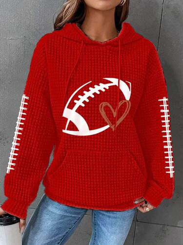 Women's Hooded Sweatshirt with Rugby Print, Novelty Style, Cross-Border Trade, , Pullover, Checkered Pattern