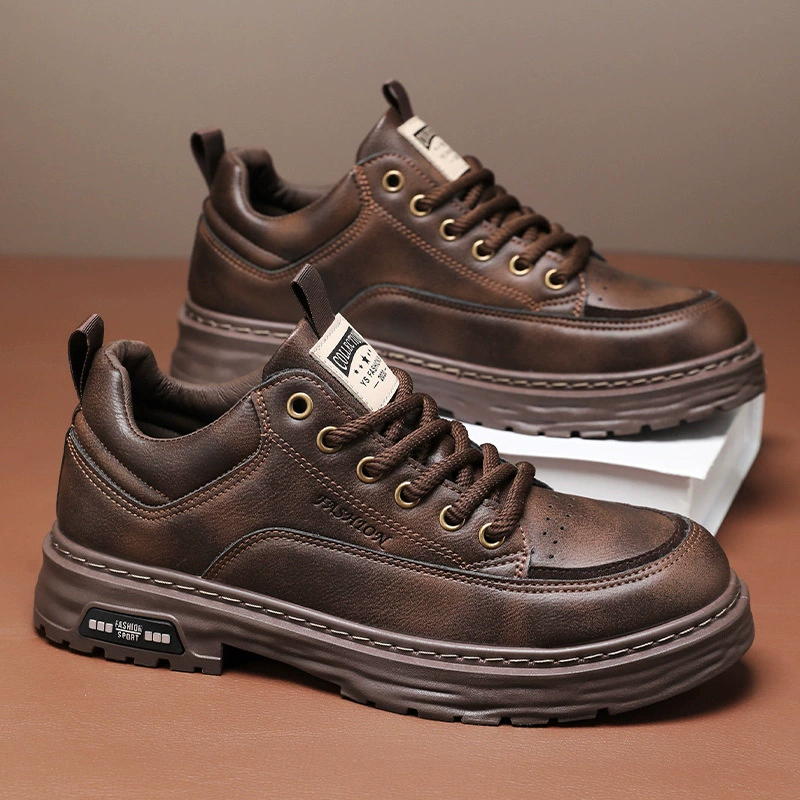 Большой размер внешней торговли 2024 новые низкоуровневы ботинки Martin мужские повседневные ретро-кожаные туфли Martin обувь мужская толстая подошва