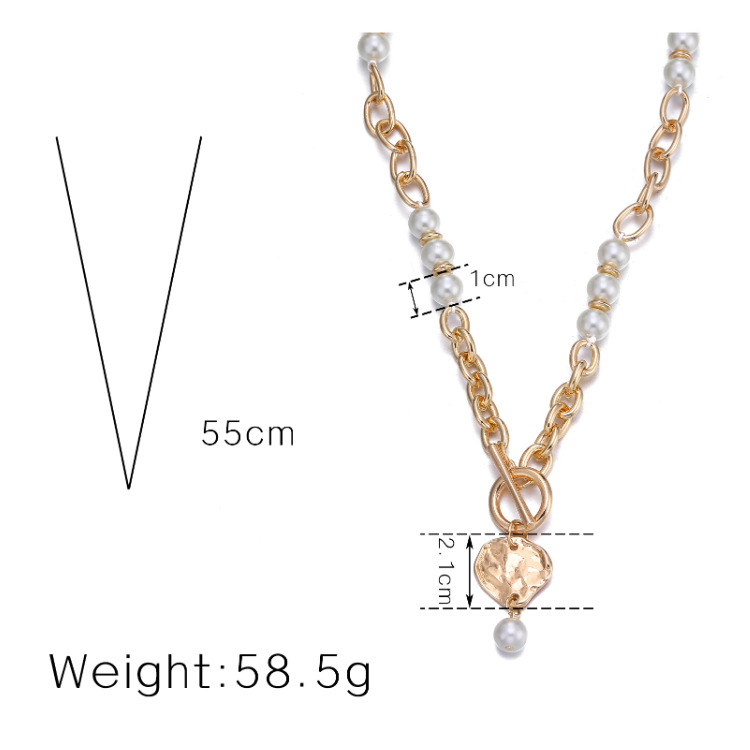 Simple Pearl Chain Ot Buckle Necklace display picture 1