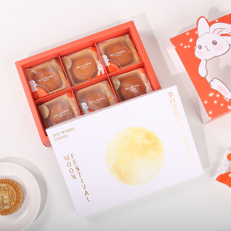 Nueva máquina de conejo bolsa de sellado de mediados de otoño pastel de Luna bolsa de embalaje helado hecho a mano bolsa de pastel de Luna yema de huevo bolsa de plástico crujiente sellada