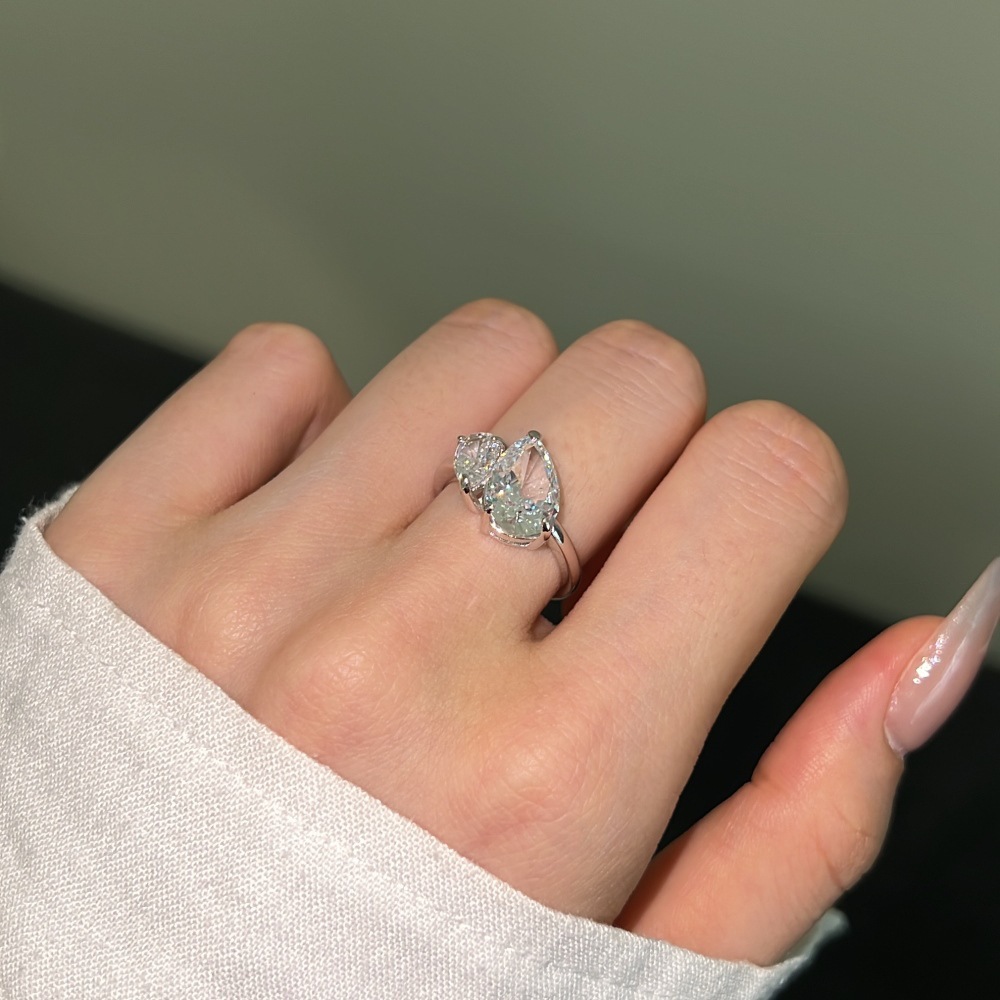 2g Weight Zircon Inlay Material Rings Classification 5, 9 Ring Size Holiday, Daily Occasion 925 Sterling Silver Material Geometric Pattern 2025 Spring and Summer Season Women's Gender Elegant, Simple Style Style 925 Sterling Silver Zircon Geometric Rings 925 Sterling Silver Rings 46