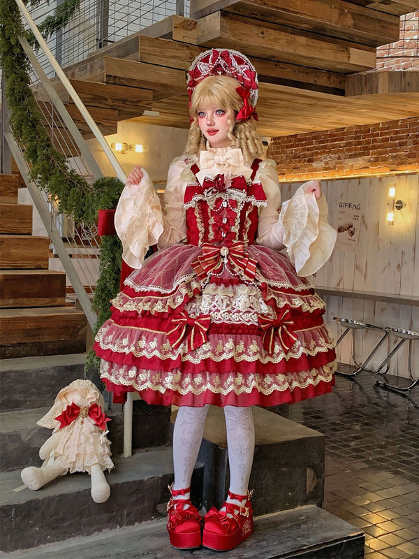 Lolita洋装doll感jsk吊带连衣裙夏季|undefined