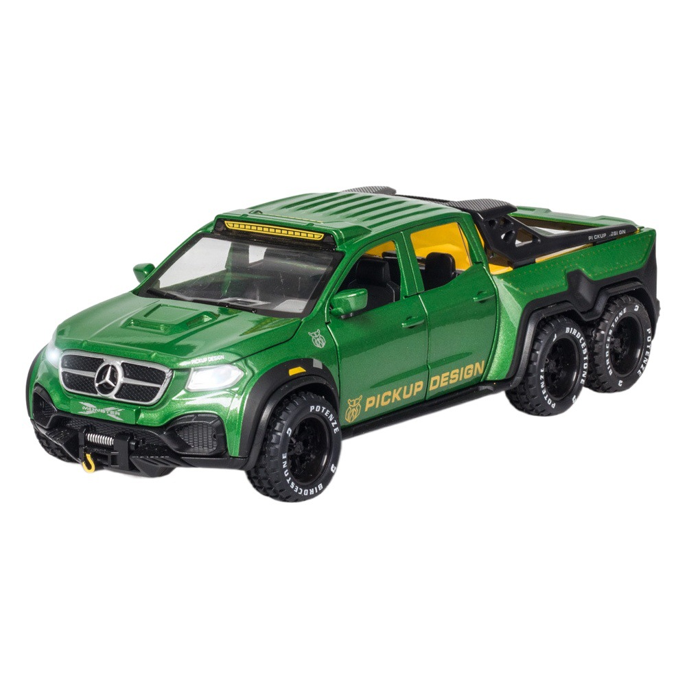 Chimei modelo de coche de aleación 1:28 Big Ben X-Class vehículo todoterreno sonido y luz tire de la puerta trasera juguete 6x6 Modelo Decoración