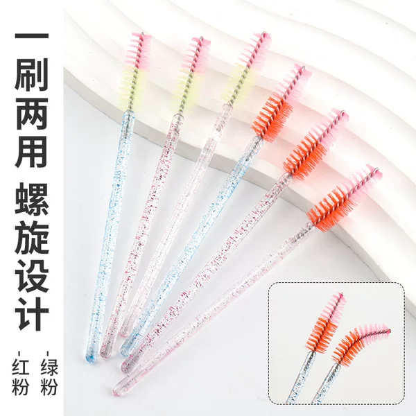 New 50 Pack Crystal Solid Urgent Dual-use Eyelash Brush Grafting Eyelash Color Beauty Tool Eyelash Comb