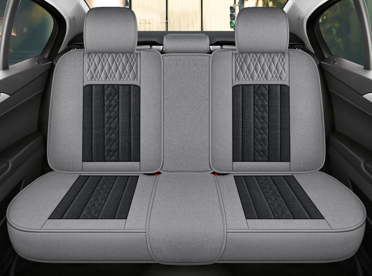 2025 Linen Car Cushion Four Seasons Universal Comfortable Breathable Fully Enclosed Fabric Seat Cover New Five-Seat Special