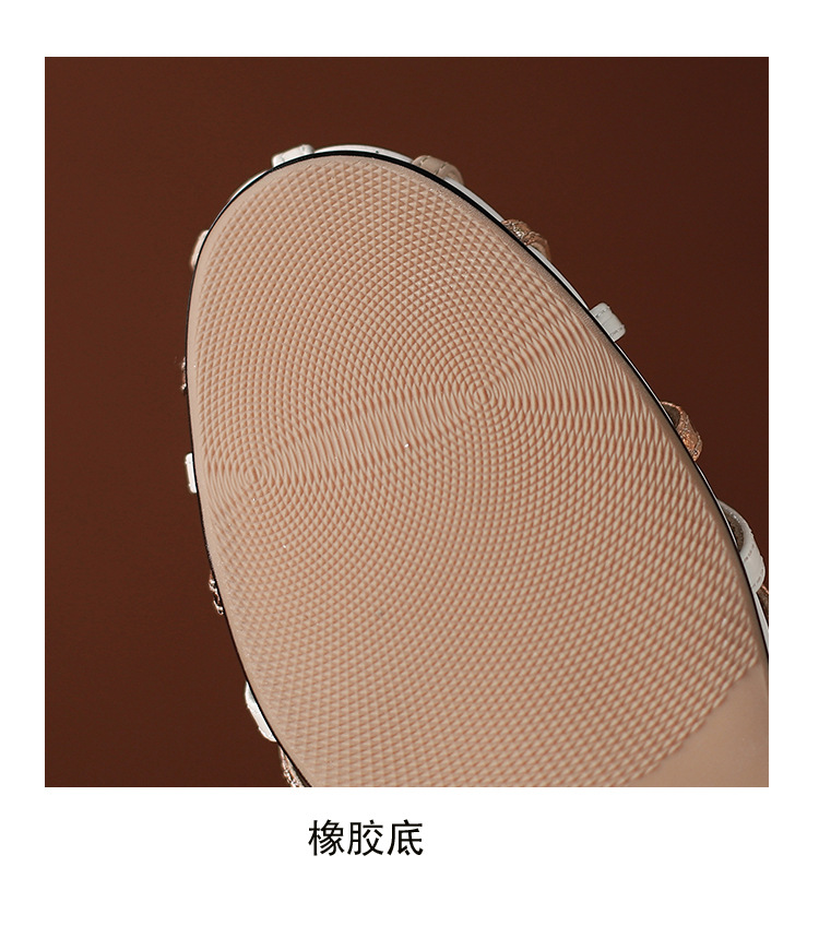 Dép sandal nữ đế bệt kiểu Pháp cổ điển, quai mảnh phối màu, thiết kế khoét lỗ và quai mắt cá chân — Màu xanh lục đậm chi tiết 15