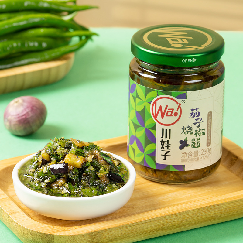 川娃子炭烤茄子烧椒酱辣椒酱四川拌饭虎皮青椒酱剁椒拌面下饭菜