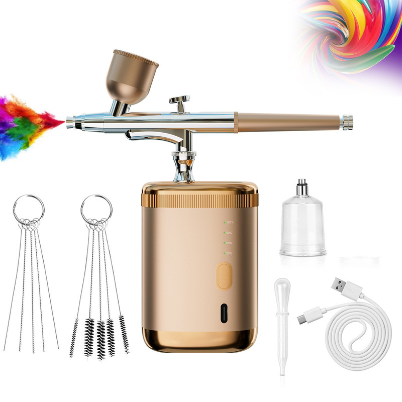 Multifunctional Oxygen Injector Nail Art Spray Gun, Nano Atomization High-Pressure Hydration Device, Portable Rechargeable Painting Airbrush Set Multifunctional Oxygen Injector Nail Art Spray Gun, Nano Atomization High-Pressure Hydration Device, Portable Rechargeable Painting Airbrush Set