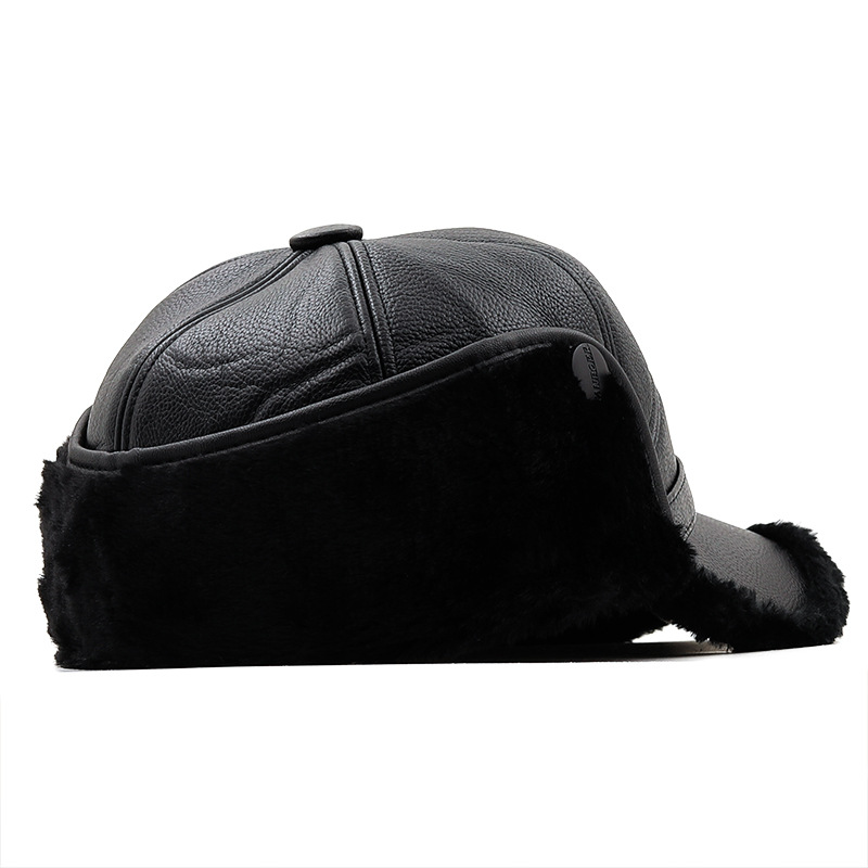 Simple Fashion Solid Color Warm Cotton Leather Hats Wholesale Nihaojewelry display picture 7