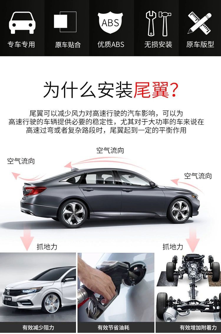 Mitsubishi Outlander Large Rear Spoiler for 13-22 Models, New Outlander Modification Special Widened Roof Spoiler, Wind Deflector, No Drilling Required
