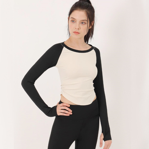 Women's Yoga Top Long Sleeve Sports T-Shirt Quick-Dry Running Training Set Autumn New Pilates Fitness Clothing
