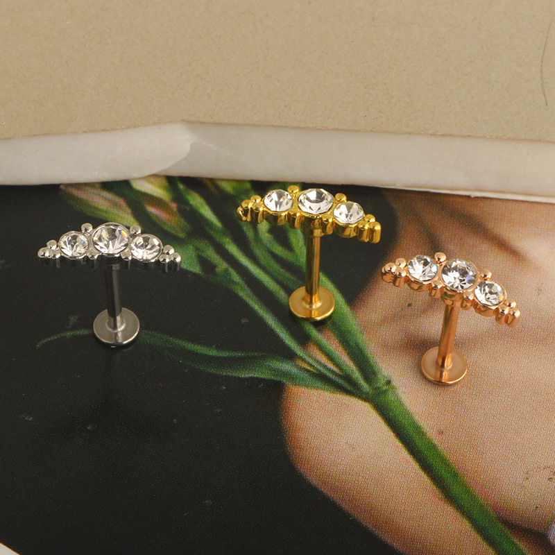 5g Weight 304 Stainless Steel Ear Needle Material Zircon Inlay Material 1 Piece Simple Style Classic Style Leaf Inlay 304 Stainless Steel Zircon Ear Studs