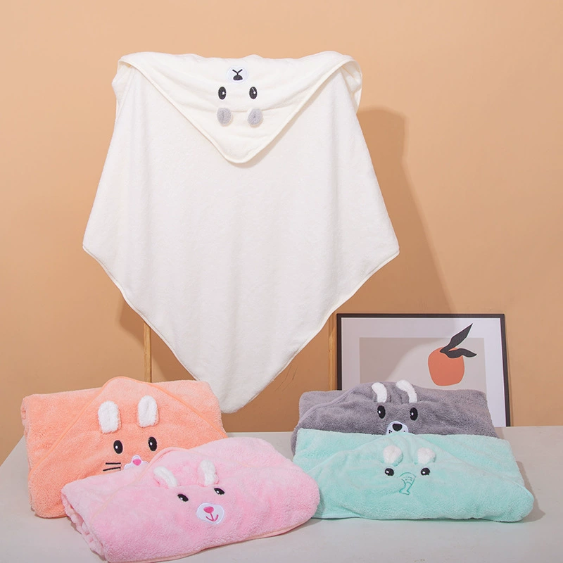 Детское банное полотенце с мультяшным рисунком, вязаный коралловый флис, медведь, детское одеяло, обнимающее полотенце, дрожит быстрая рука, трансграничные поставки