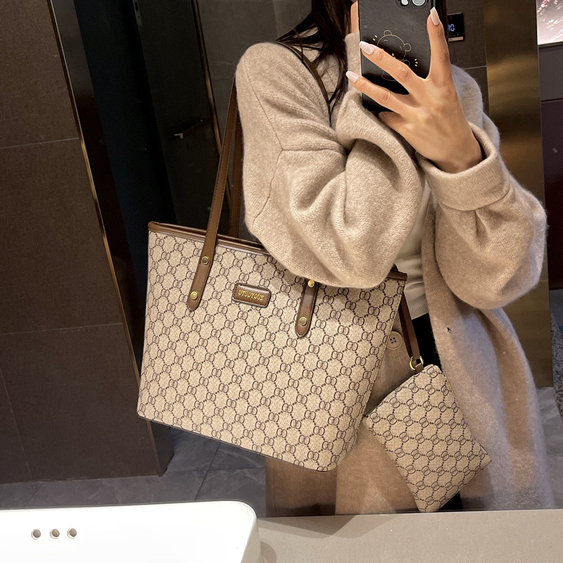 Portable Large-Capacity Women's Bag 2025 New Fashion Tote Bag Cross-Border Simple Shoulder Bag Handbag