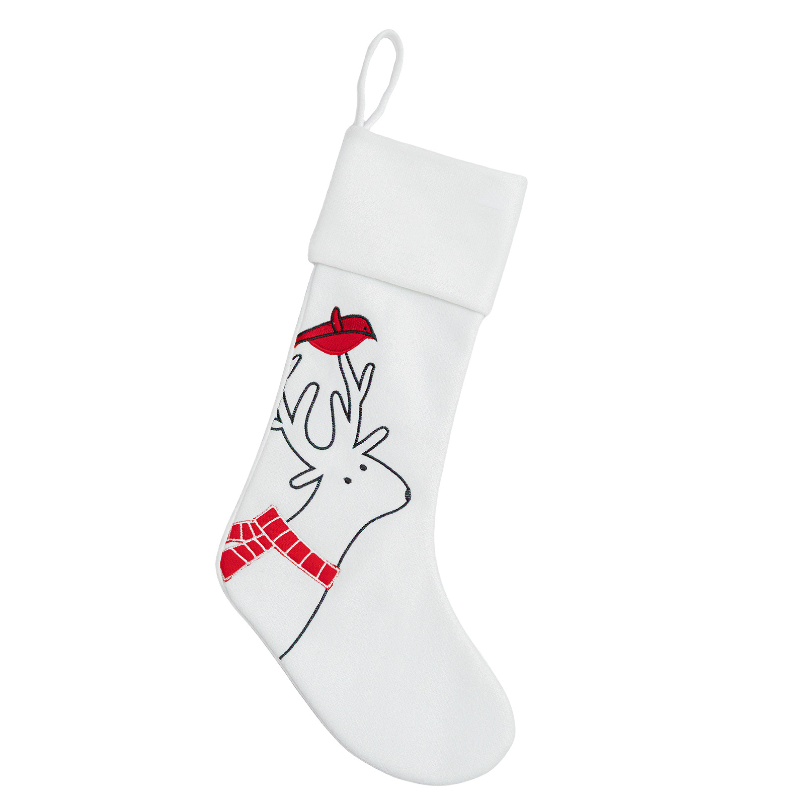 Navidad transfronteriza calcetines de Navidad blancas lindas rayas calcetines de decoración de Navidad grandes bolsas de regalo pingüino bolsas de dulces