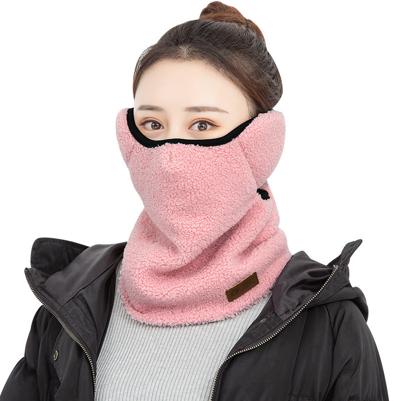 Máscara facial de invierno para mujer, protección para el cuello, cortavientos, forro polar, protección para los oídos, ciclismo, protección contra el frío, calentador de cuello, protector facial, resistente al viento y al frío.