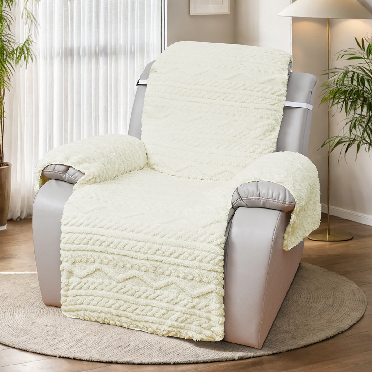 Geometría de rayas tipo T - beige