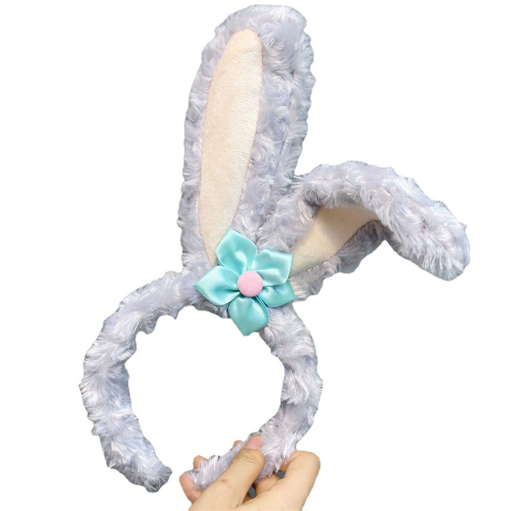 Flashing Headband Yimin, Flower-Shape Light Socket, Korean Style Plush, Blue Accent