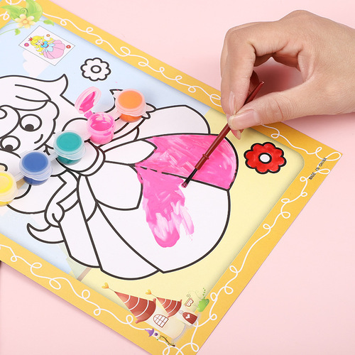 Children's watercolor graffiti drawing board wholesale street stall night market handmade diy watercolor painting book set one piece drop shipping