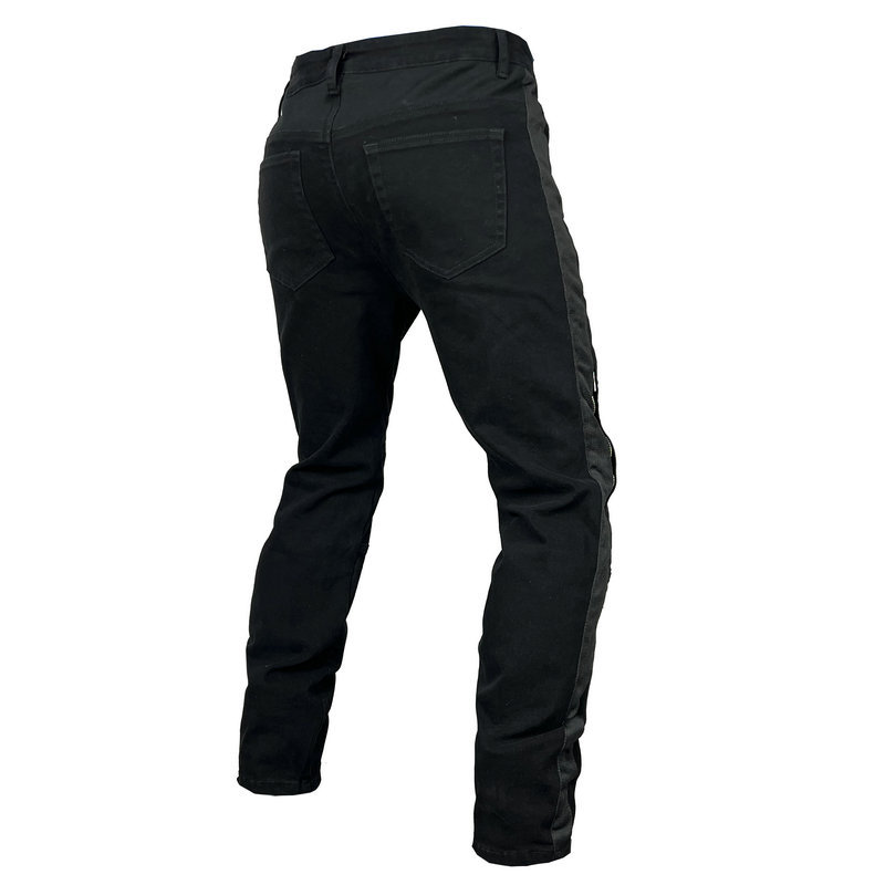 Pantalones vaqueros de la motocicleta pantalones de la motocicleta transpirables de malla de verano para hombres arriba y abajo rodillera ajustable pantalones anti-caída equipo de protección alargado