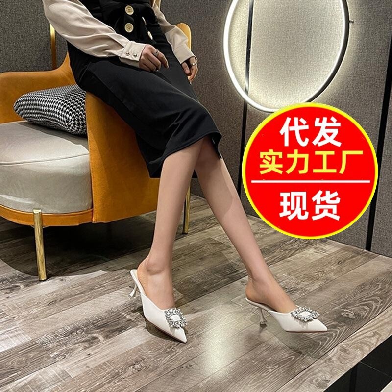 2026 Spring and Summer New Trendy Influencer-Style Fashionable and Sexy High-Heeled Women's Slippers That Go Well with Dresses and Are Comfortable on the Feet