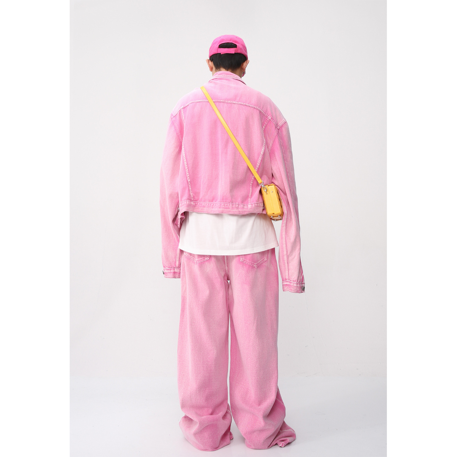 Mtlclothes ropa de Hombre | 2023 nuevo estilo coreano Rosa Denim coat straight jeans casual traje moda